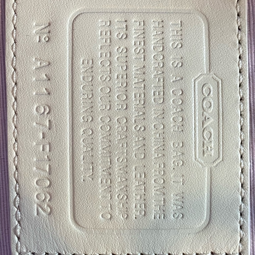 Coach light purple tan and gray purse - Picture 6 of 7
